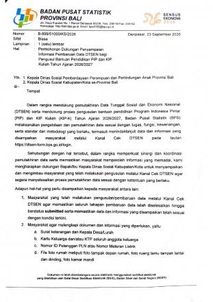 PEMBARUAN DTSEN BAGI PENGUSUL BANTUAN PENDIDIKAN  PIP DAN KIP KULIAH TAHUN AJARAN  2026/2027